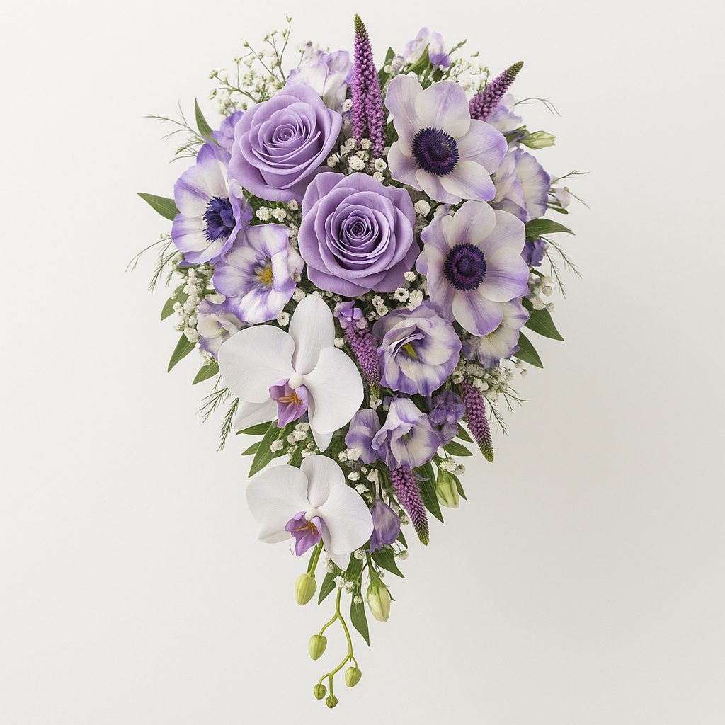 LA VIE EST BELLE CASCADING BRIDAL BOUQUET