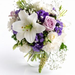 ROSE, ORCHID & LISIANTHUS WEDDING CENTREPIECE